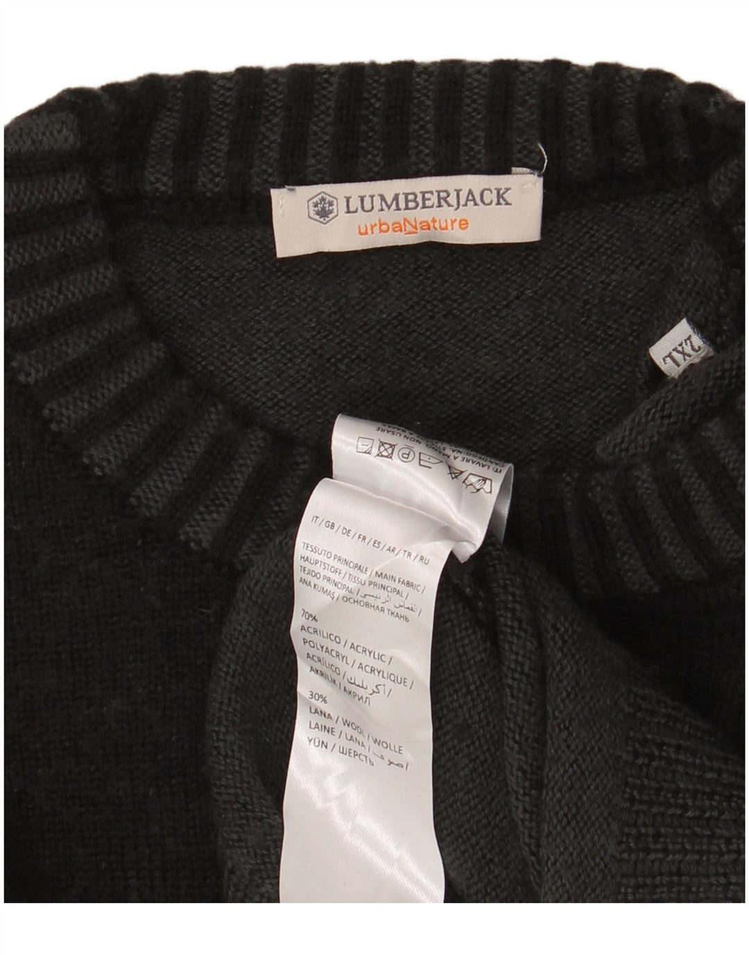 LUMBERJACK Ανδρικό πουλόβερ με λαιμόκοψη 2XL γκρι ακρυλικό