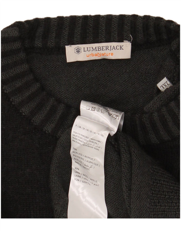 LUMBERJACK Ανδρικό πουλόβερ με λαιμόκοψη 2XL γκρι ακρυλικό