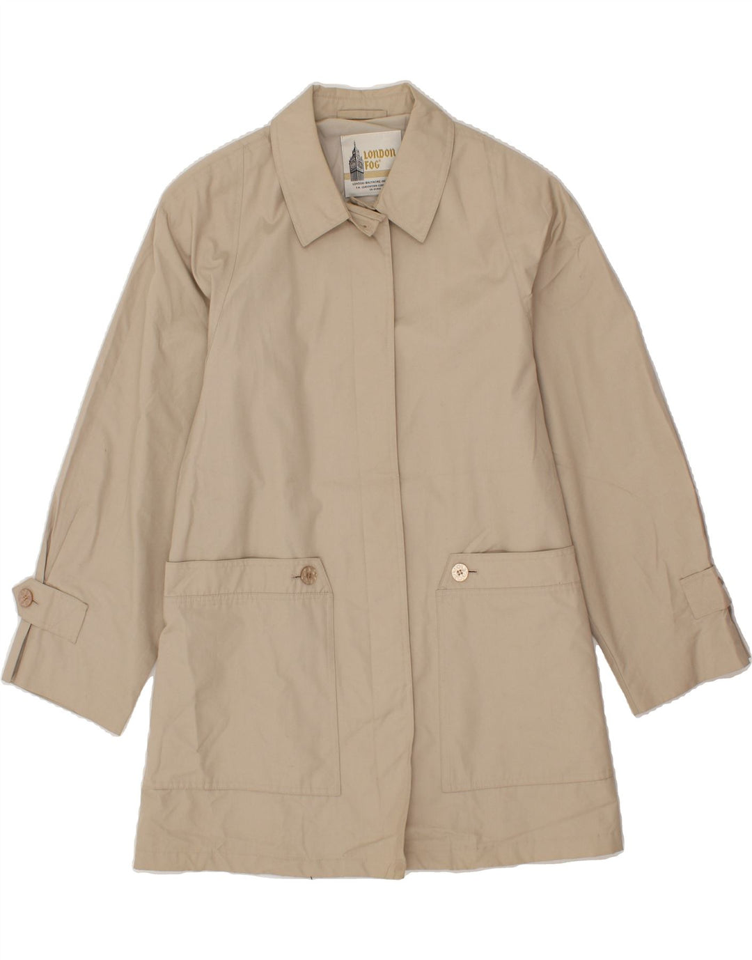 LONDON FOG Womens Overcoat UK 12 Medium Beige Vintage London Fog and Second-Hand London Fog from Messina Hembry 