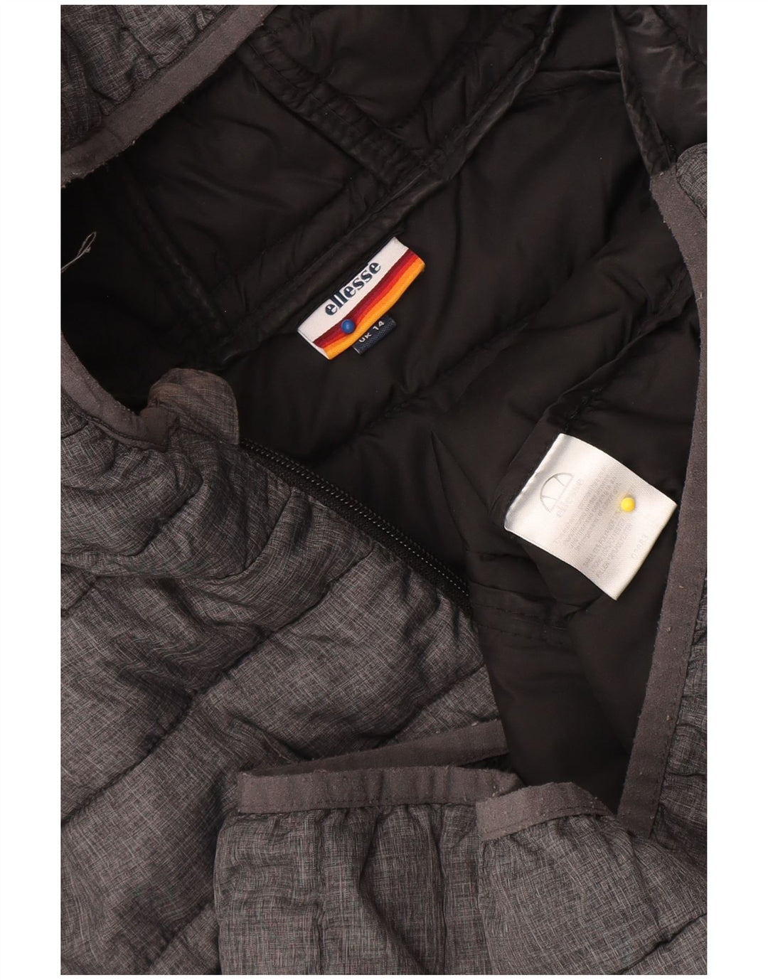 Ellesse γυναικείο μπουφάν με κουκούλα με επένδυση UK 14 μεσαίου γκρι αθλητικά πολυαμίδη