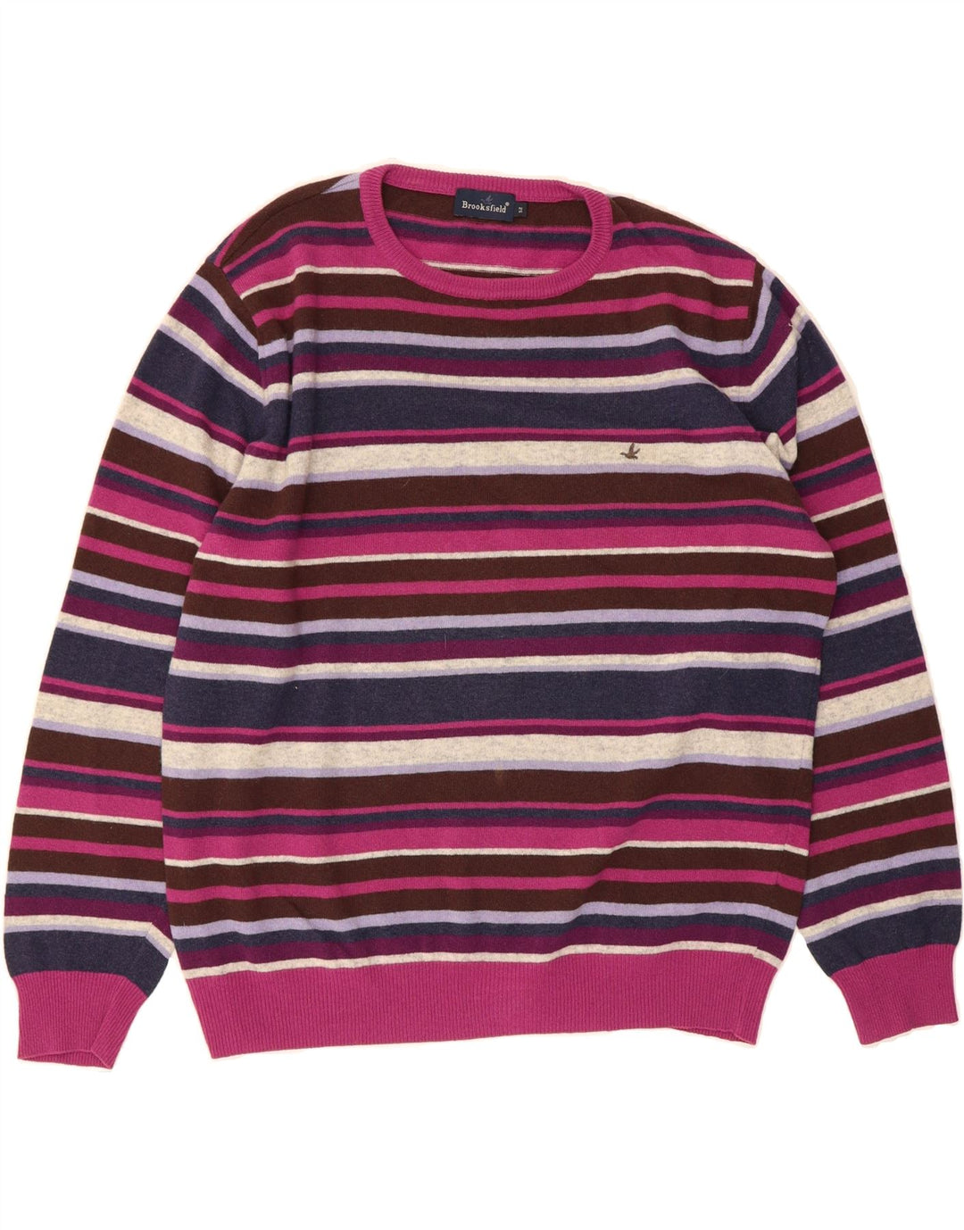 BROOKSFIELD Mens Crew Neck Jumper Sweater IT 52 Large Multicoloured Vintage Brooksfield and Second-Hand Brooksfield from Messina Hembry 