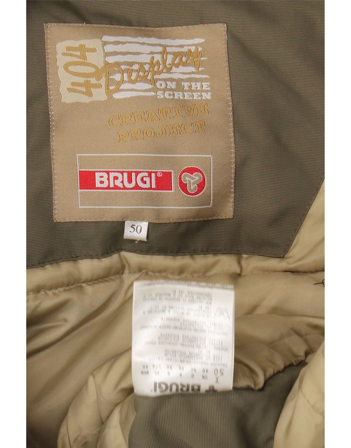 Brugi Ανδρικό μπουφάν με κουκούλα UK 40 Large Khaki Polyamide