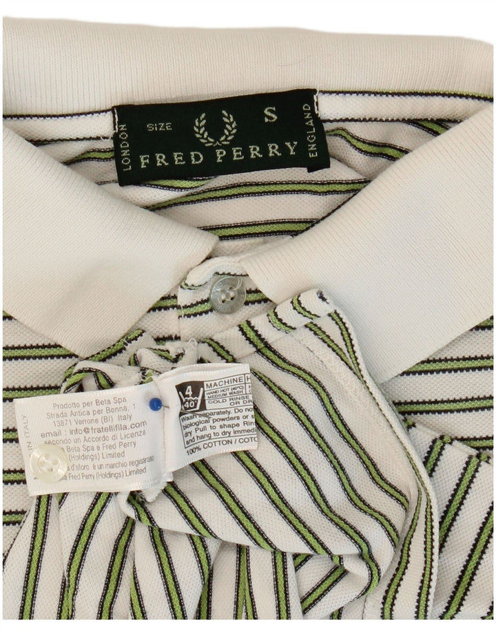 FRED PERRY Ανδρικό μπλουζάκι πόλο, μικρό λευκό βαμβακερό ριγέ