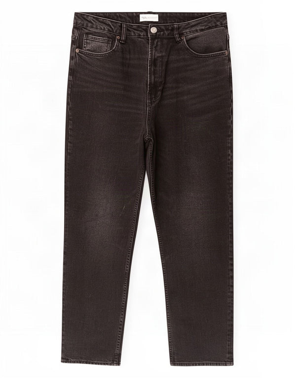 Zara Γυναικείο Straight Jeans EU 46 2XL W36 L28 Μαύρο