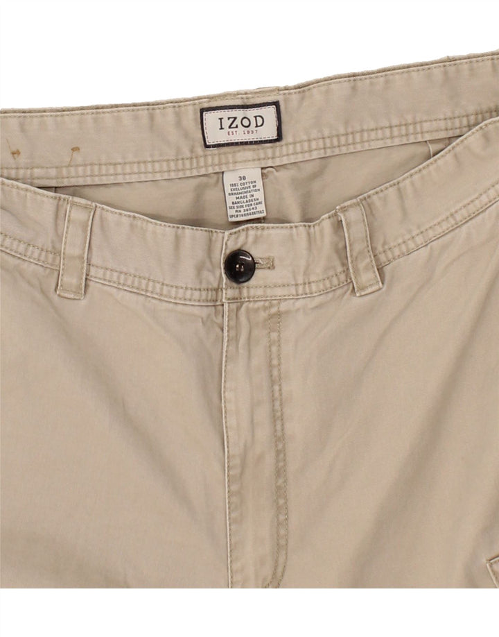 IZOD Mens Cargo Shorts W38 XL Beige Cotton Vintage Izod and Second-Hand Izod from Messina Hembry 