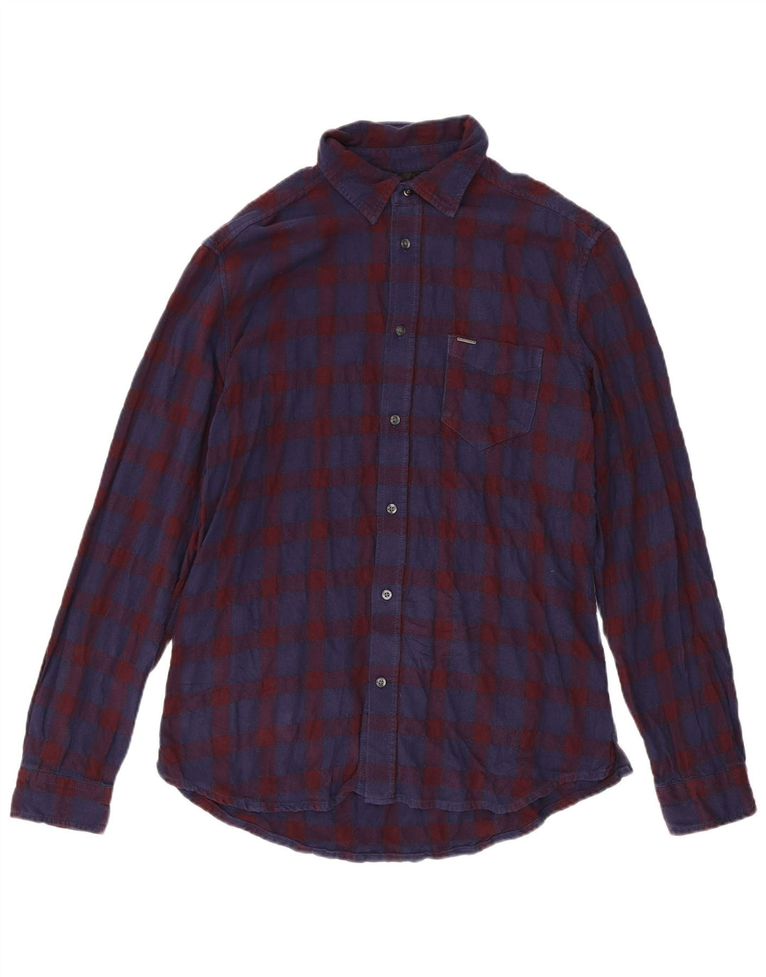 Ανδρικό Diesel Flannel πουκάμισο XL Navy Blue Check Cotton