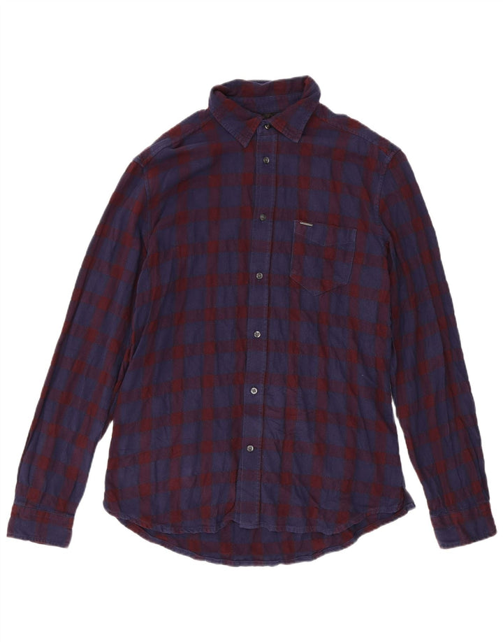 Ανδρικό Diesel Flannel πουκάμισο XL Navy Blue Check Cotton