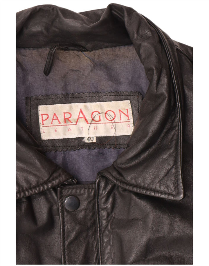 Ανδρικό δερμάτινο μπουφάν Paragon Military UK 40 Large Black Leather