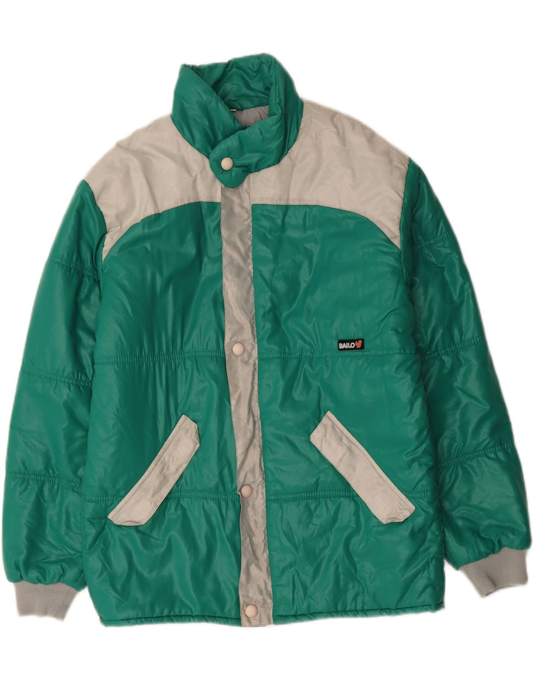 BAILO Mens Padded Jacket IT 48 Medium Green Colourblock Polyamide