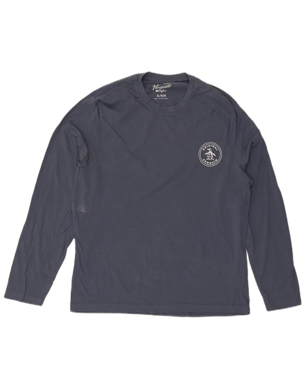 Ανδρικό τοπ Penguin Μακρυμάνικο XL Navy Blue Cotton