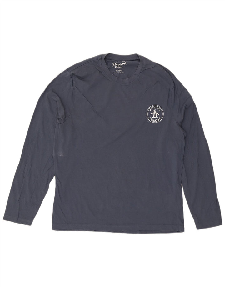 Ανδρικό τοπ Penguin Μακρυμάνικο XL Navy Blue Cotton