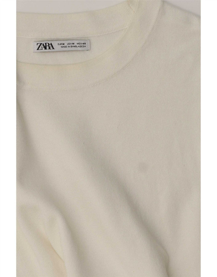Ανδρικό πουλόβερ Zara με λαιμόκοψη μεσαίο λευκό