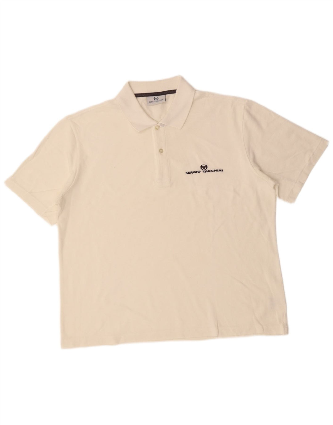 SERGIO TACCHINI Ανδρικό πουκάμισο πόλο XL Λευκό βαμβακερό