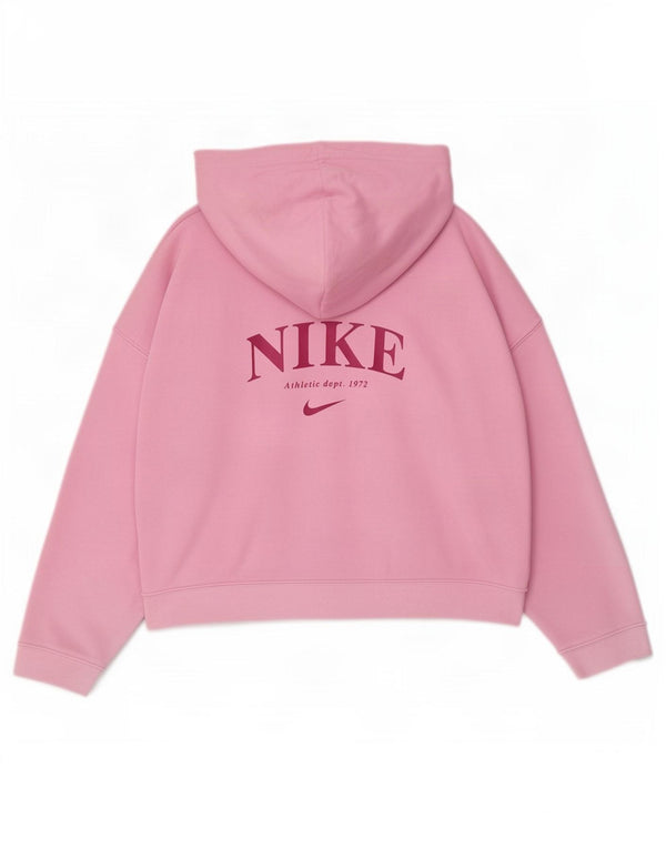 Γραφικό πουλόβερ Nike Girls με κουκούλα με φερμουάρ, μεσαίο ροζ 10-11 ετών