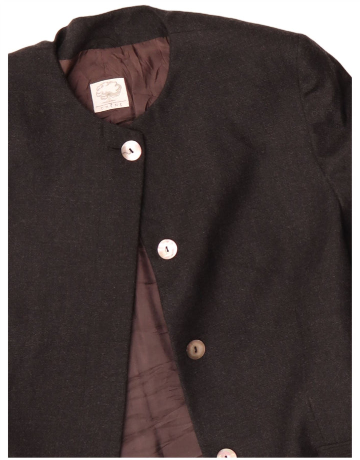 Vintage Γυναικείο Longline τζάκετ με 4 κουμπιά σακάκι IT 48 XL Γκρι μαλλί