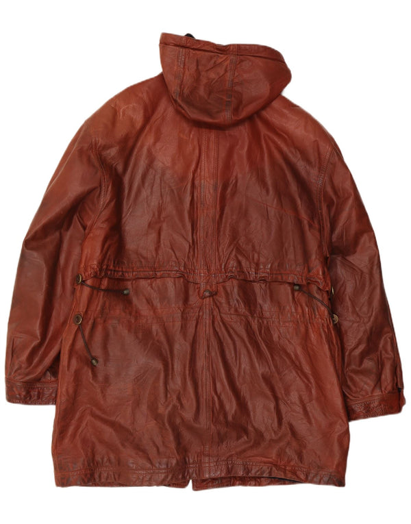 Ανδρικό δερμάτινο παλτό Giamax UK 40 Large Brown