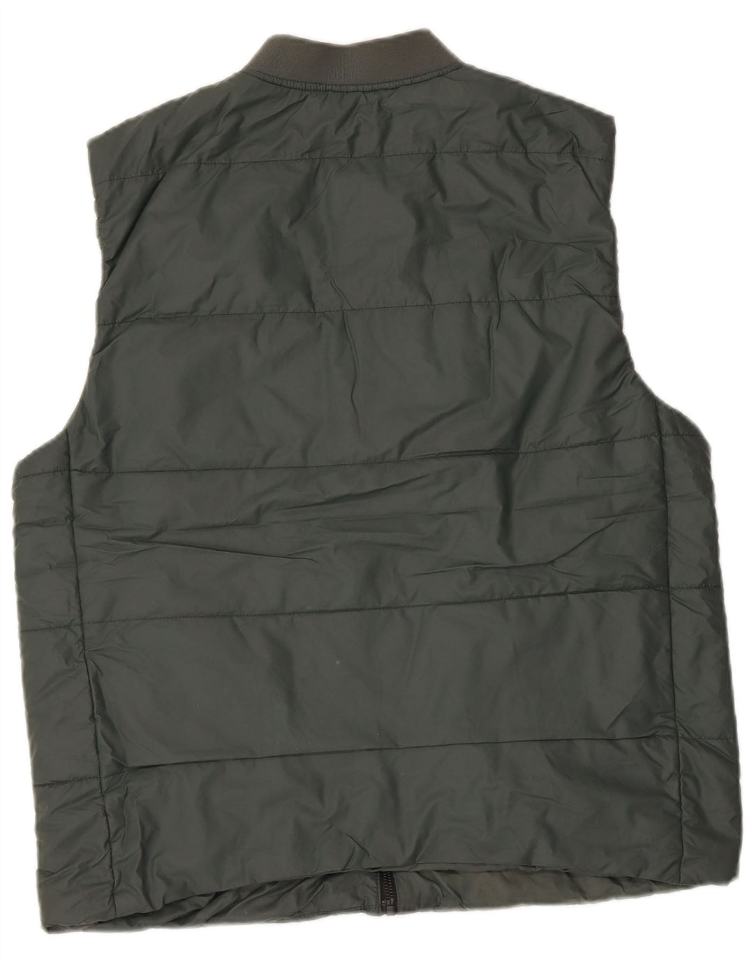 Zara Mens Padded Gilet UK 40 Large Green Polyester