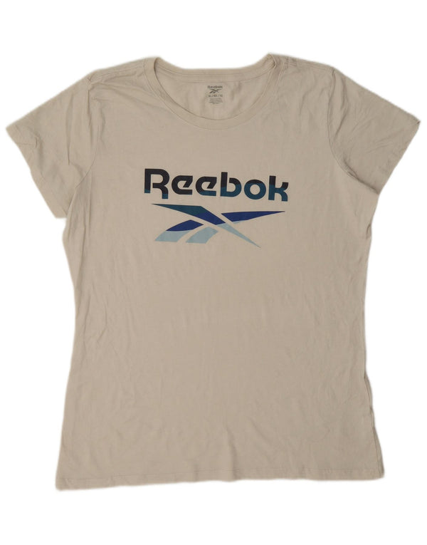 Γυναικείο γραφικό T-Shirt Reebok Top UK 18 XL Μπεζ βαμβακερό