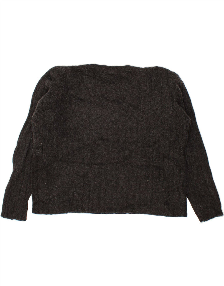 J. CREW Womens Oversized V-Neck Jumper Sweater UK 16 Large Black Wool Vintage J. Crew and Second-Hand J. Crew from Messina Hembry 