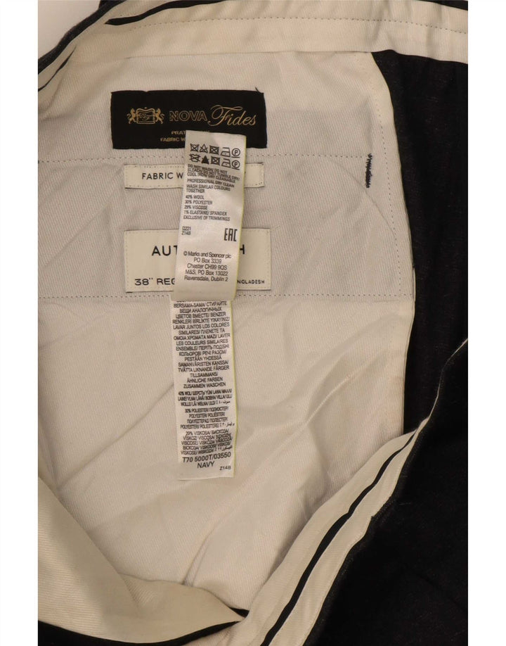 Ανδρικό παντελόνι Chino Marks & Spencer Autograph W38 L31 Navy Blue
