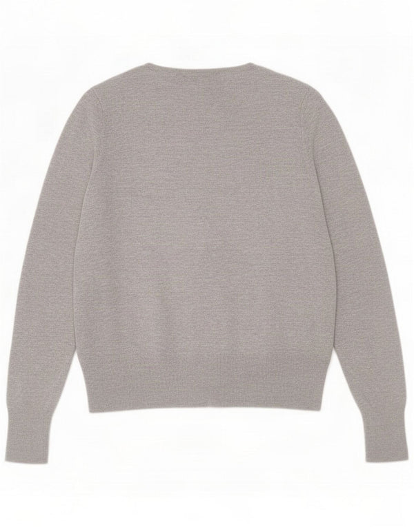 Marks & Spencer Womens Ruffle Cardigan πουλόβερ UK 14 Medium Grey Flecked