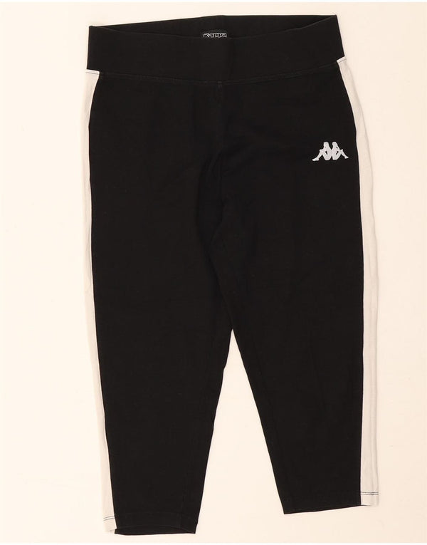 Kappa Γυναικείο κολάν Capri UK 14 Large Black Colourblock Βαμβακερό