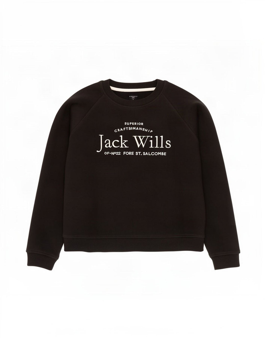 Jack Wills Γυναικεία γραφική μπλούζα μεγάλου μεγέθους Jumper UK 12 Medium Black