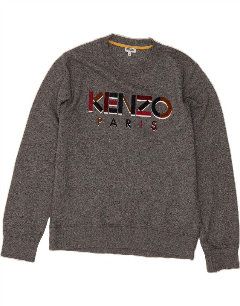 KENZO Mens Graphic Sweatshirt Jumper Medium Grey Cotton Vintage Kenzo and Second-Hand Kenzo from Messina Hembry 