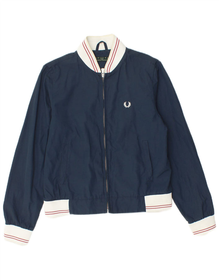 Fred Perry γυναικείο μπουφάν μπουφάν UK 10 Small Navy Blue Colorblock Nylon