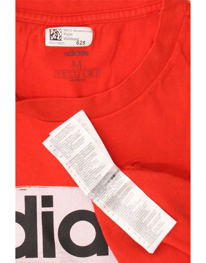 Ανδρικό γραφικό T-Shirt Adidas Top Μεσαίο κόκκινο βαμβακερό