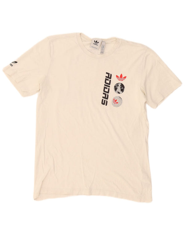 Ανδρικό γραφικό T-Shirt Adidas Top Μικρό λευκό βαμβακερό