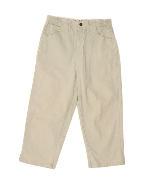 LEE Womens Straight Cropped Trousers US 8 Medium W28 L21 Grey Cotton