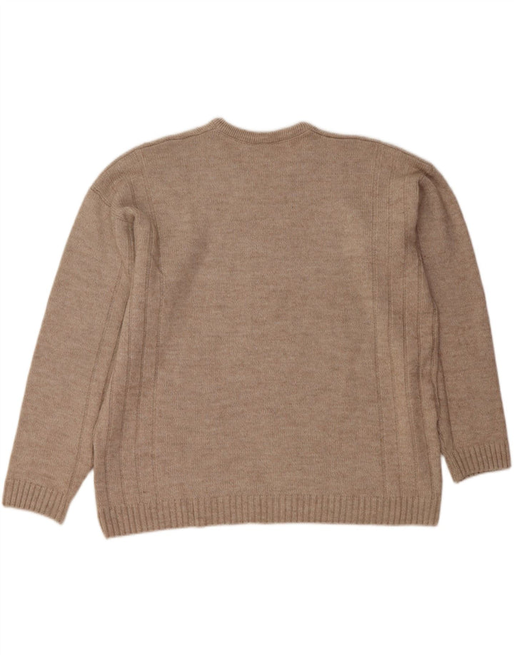 LACOSTE Ανδρικό πουλόβερ με λαιμόκοψη με λαιμόκοψη νούμερο 7 2XL μπεζ μαλλί