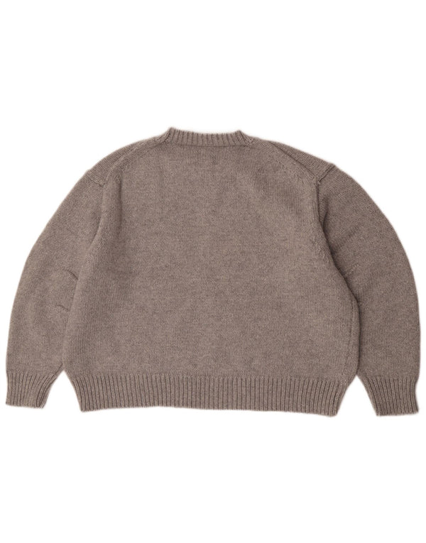 Zara Γυναικείο πουλόβερ με λαιμόκοψη UK 16 Large Grey Polyamide