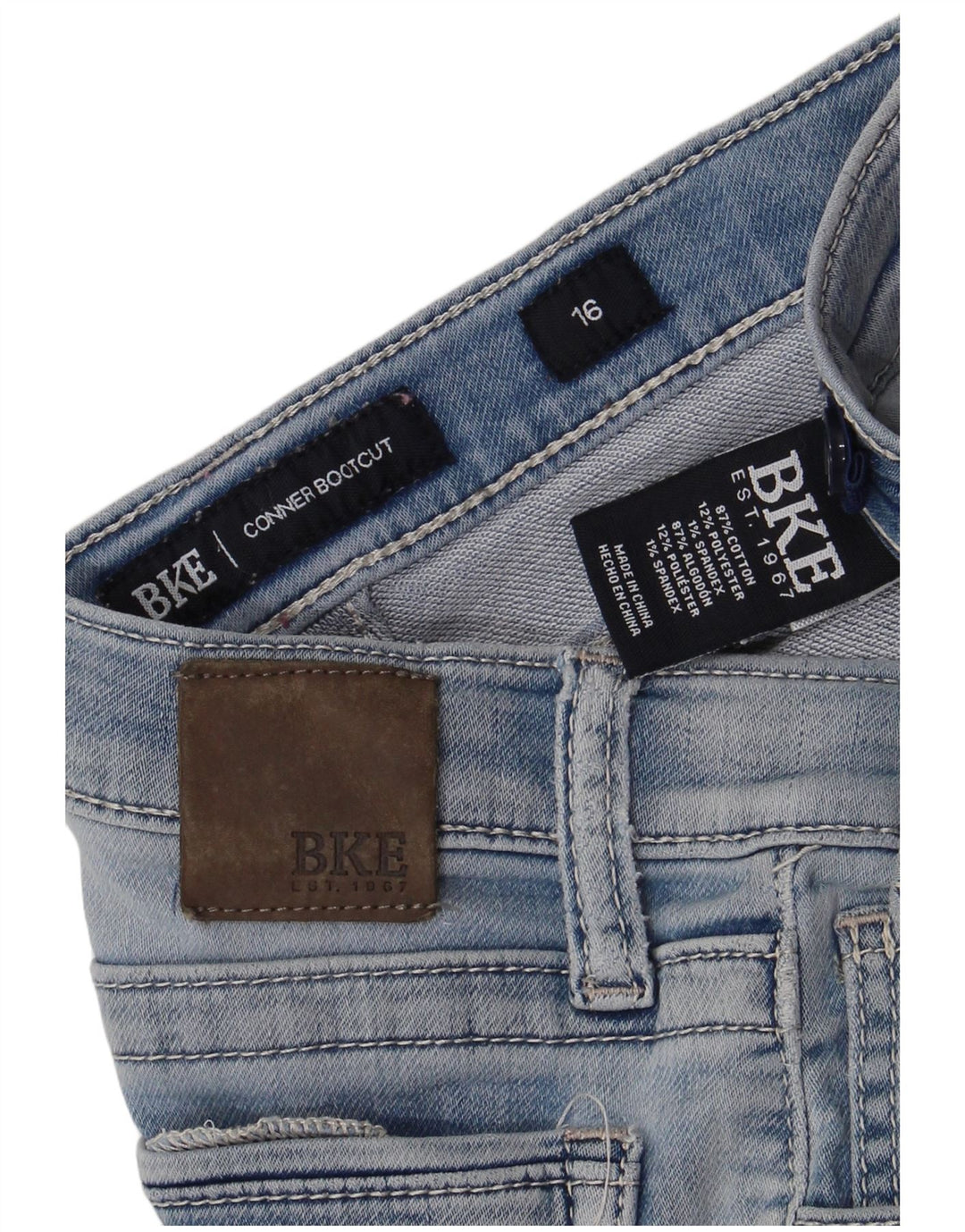 BKE Boys Conner Bootcut Jeans 15-16 ετών W28 L28 Μπλε βαμβακερό