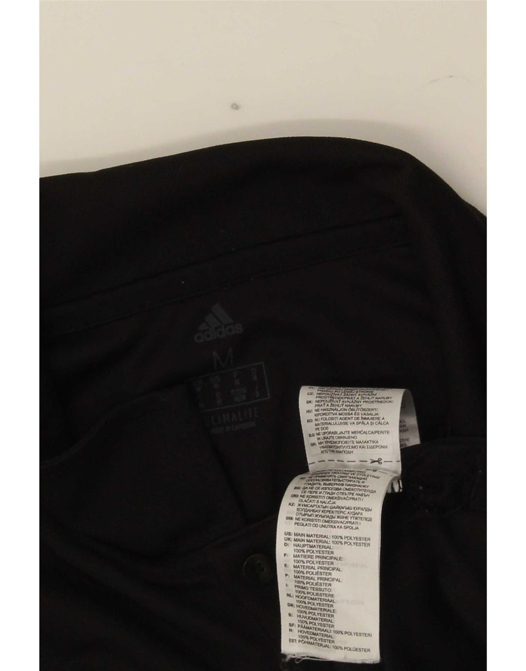 Ανδρικό πουκάμισο Adidas Climalite Polo Medium μαύρο πολυεστέρα