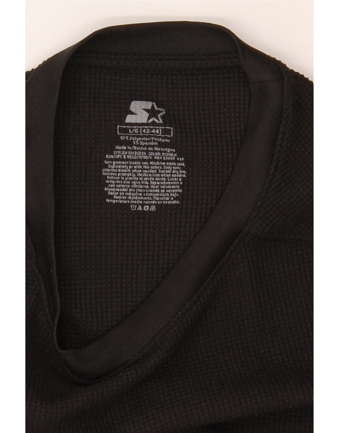 STARTER Mens Top Long Sleeve UK 42/44 Large Black Polyester Vintage Starter and Second-Hand Starter from Messina Hembry 