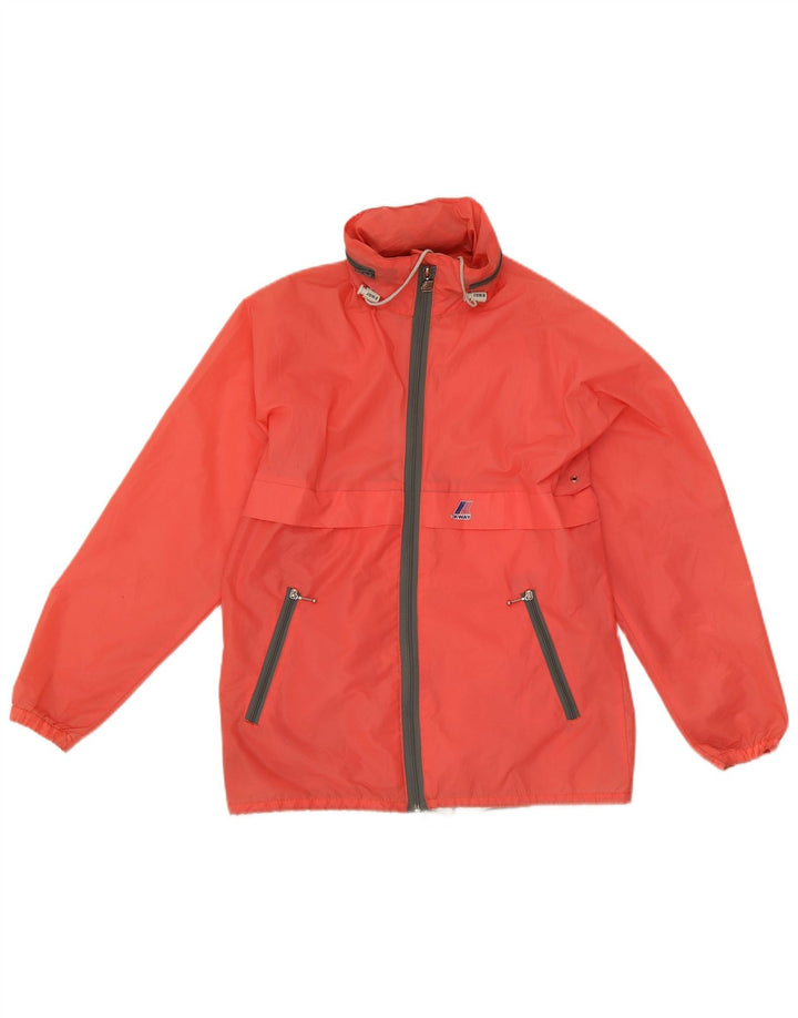 K-Way γυναικείο μπουφάν βροχής με κουκούλα UK 16 Large Orange