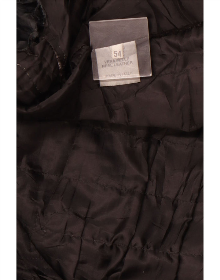 VINTAGE Ανδρικό Δερμάτινο Μπουφάν Racer IT 54 2XL Μαύρο Δερμάτινο