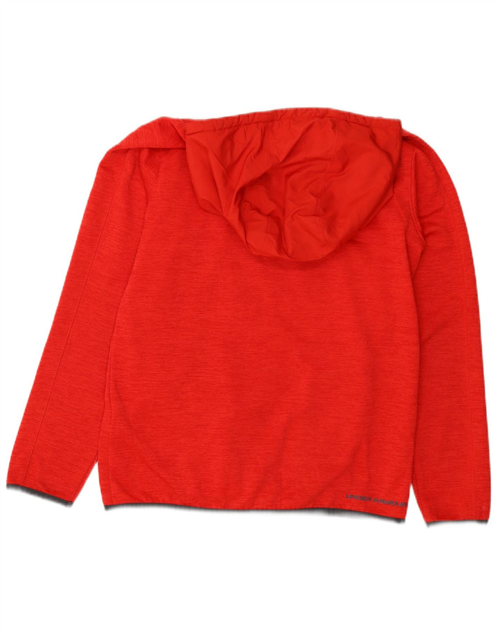 UNDER ARMOR Boys Hoodie Jumper 13-14 Years XL Red Polyester