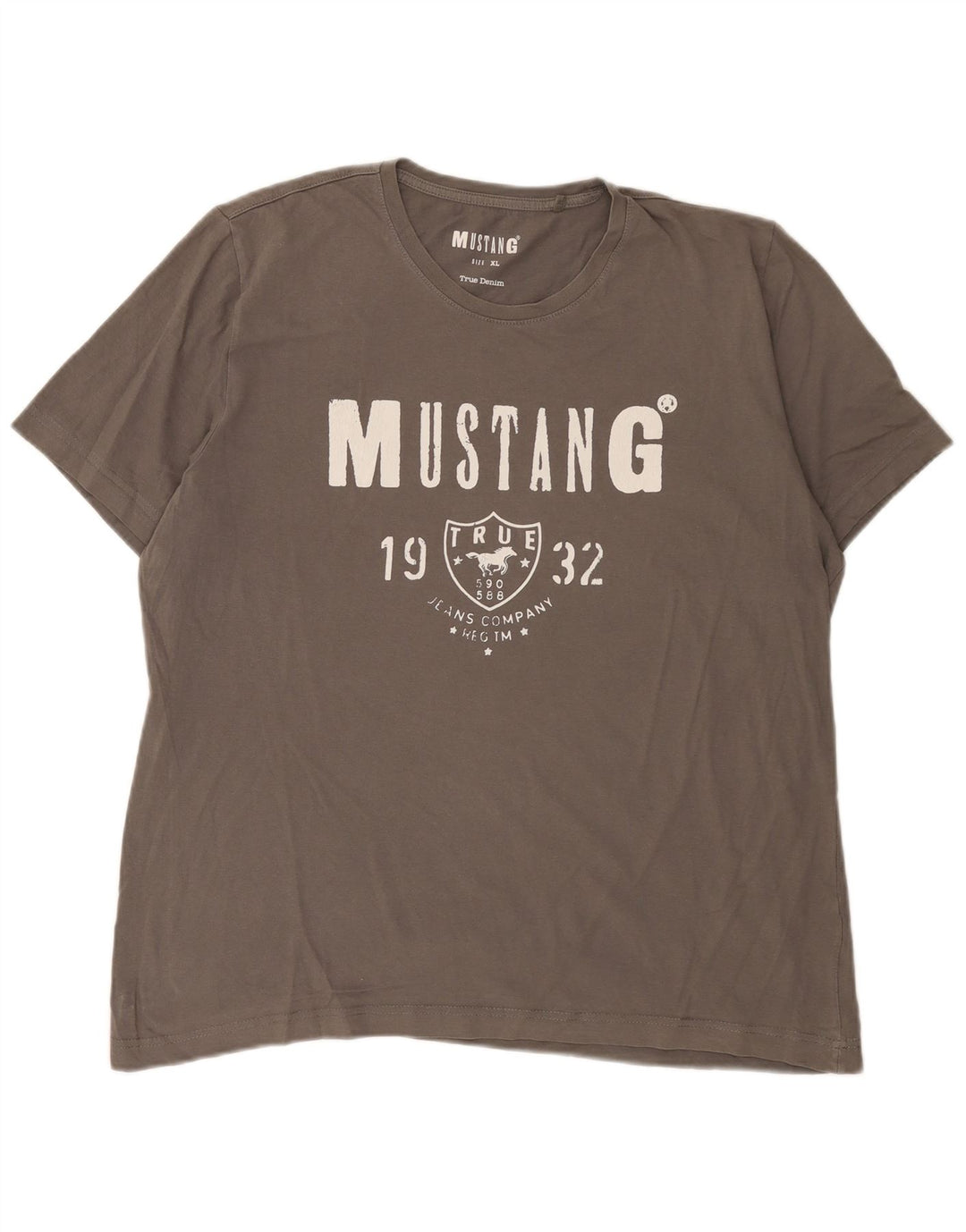Mustang Ανδρικό γραφικό T-Shirt Top XL Γκρι βαμβακερό
