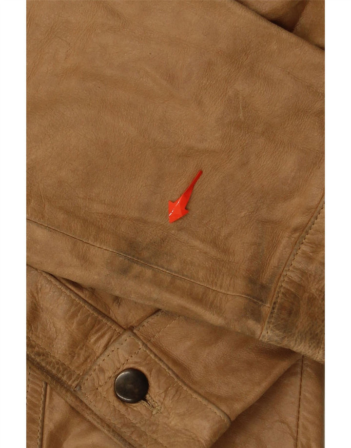 ZEN Mens Leather Jacket IT 52 XL Brown Leather Vintage Zen and Second-Hand Zen from Messina Hembry 