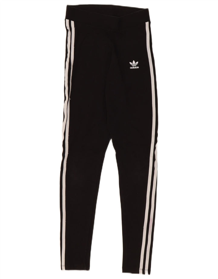 Γυναικείο κολάν ADIDAS UK 10 Μικρό μαύρο βαμβακερό