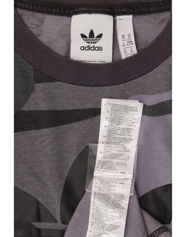 Ανδρικό γραφικό T-Shirt ADIDAS Top XS Γκρι βαμβακερό καμουφλάζ