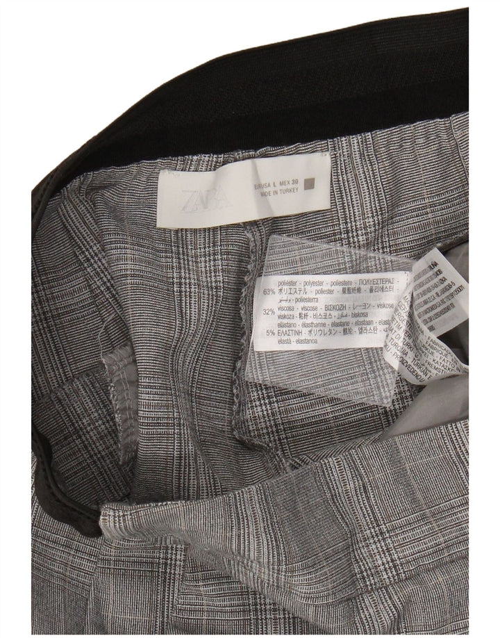 Zara Γυναικείο Slim παντελόνι Chino μεγάλο W30 L27 Grey Check Polyester