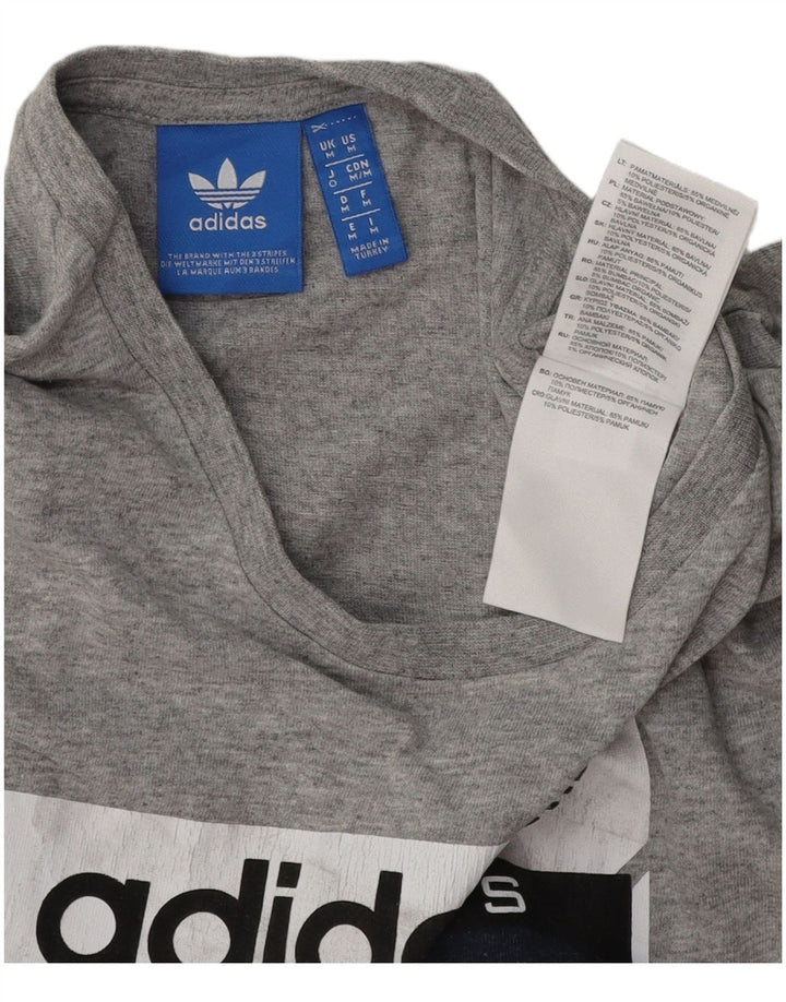Ανδρικό γραφικό μπλουζάκι ADIDAS Top Medium Grey Cotton