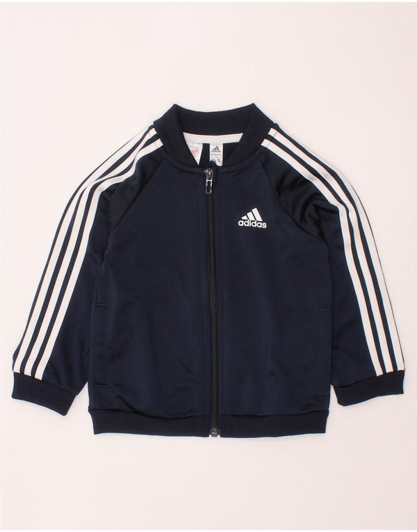 Μπουφάν ADIDAS Baby Boys αθλητική φόρμα 12-18 μηνών Navy Blue Polyester