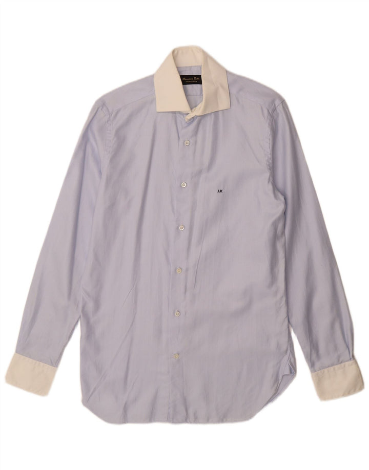 Ανδρικό πουκάμισο Massimo Dutti Μέγεθος 38 15 Μεσαίο Μπλε Ψαροκόκκαλο
