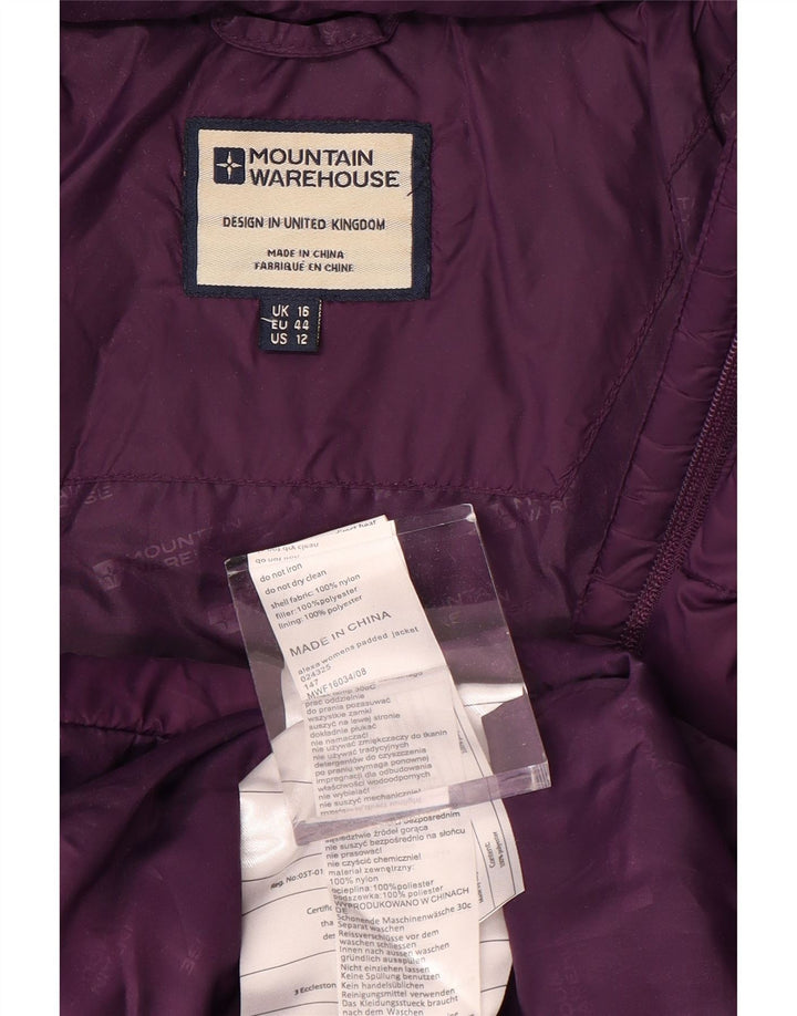 MOUNTAIN WAREHOUSE Γυναικείο παλτό με κουκούλα με επένδυση UK 16 Small Purple Nylon