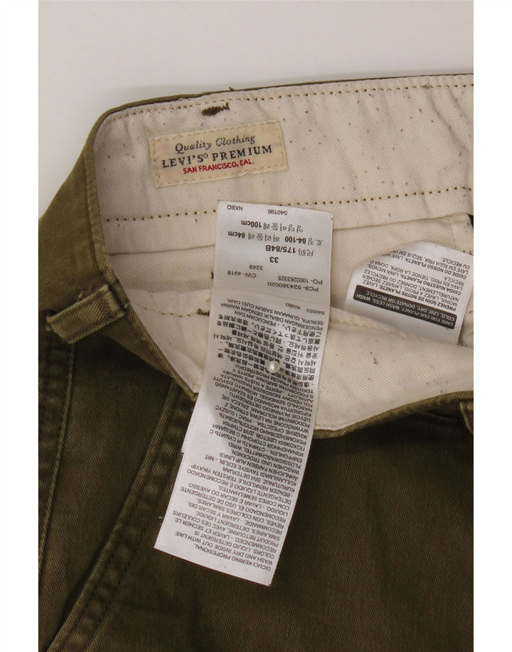 Ανδρικό σορτς Chino LEVI'S W33 από μεσαίο χακί βαμβακερό